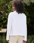 Frank & Eileen, Cropped Sweatshirt Peacoat-White
