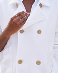 Frank & Eileen, Cropped Sweatshirt Peacoat-White