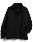 Frank & Eileen, Patrick Popover Henley- Triple Fleece, Black