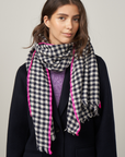 Hartford, Plaid Wool Scarf- Navy