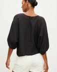 Velvet, Cass Woven Linen Puffy Sleeve Top