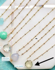 Dainty Semi-Precious Necklace- Gold Bead Chain