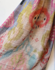 Wool Pastel Print Scarf- Beige