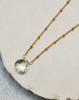 Dainty Semi-Precious Necklace- Gold Bead Chain