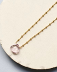 Dainty Semi-Precious Necklace- Gold Bead Chain
