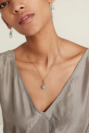 Chan Luu,  Lark Pendant Aquamarine Necklace