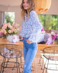 Bell, Callie Blouse- Blue Psychedelic