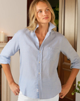 Frank & Eileen, Eileen Relaxed Button-Up Shirt - Light Blue, Grey Plaid