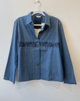 Runaway Bicycle, Lois Embroidered Jacket - Steel Blue