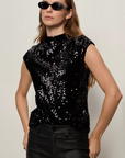 Sanctuary, Funnel Neck Sequin Top