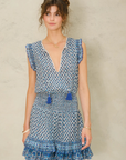 M.A.B.E, Viti Print Short Dress - Blue