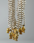 The Makery Collection, Pearl Necklace with Gold Puffer Fish Pendant