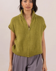 Charli, Leigh Sleevless Zip Sweater