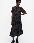 Marimekko 262, Pisteinen Unikko Jersey Dress - Black and Dark Grey