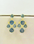 Antila Earring Gold Plated - Blue Iolite