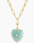 Thatch, Malene Amazonite Heart Clip Necklace