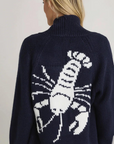 Varsity Cardigan - Lobster Navy/White
