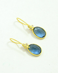 Delilah Earring Gold Silver 925 - Blue Iolite & Amethyst