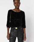 Gerard Darel, Alienor Sequin evening top - Noir