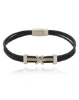 AB, Men's Leather Braelet with Magnetic Clasp