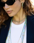 Turquoise Beads Necklace w/Gold Brass Findings