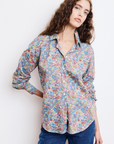 Hartford, Coraz Woven Shirt-Blue/Olive/Brick