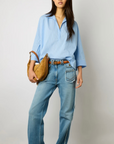 Gerard Darel, Anelia Top- Blue with White Stripe