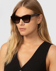 Krewe, Brigitte Sunglasses- Black + Black & Crystal