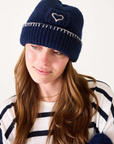 MERSEA, Sailor Love Whipstitch Beanie - Navy/Cream
