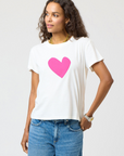 Kerri Rosenthal, Suke Imperfect Heart Tee-Neon Pink
