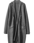 Cashmere Fringe Cardigan - Charcoal Korat