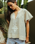 Rose and Rose, Upminster Top - Gold Lurex