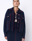 Not Shy, Levo Cashmere Jacket- Marine / Adrenaline