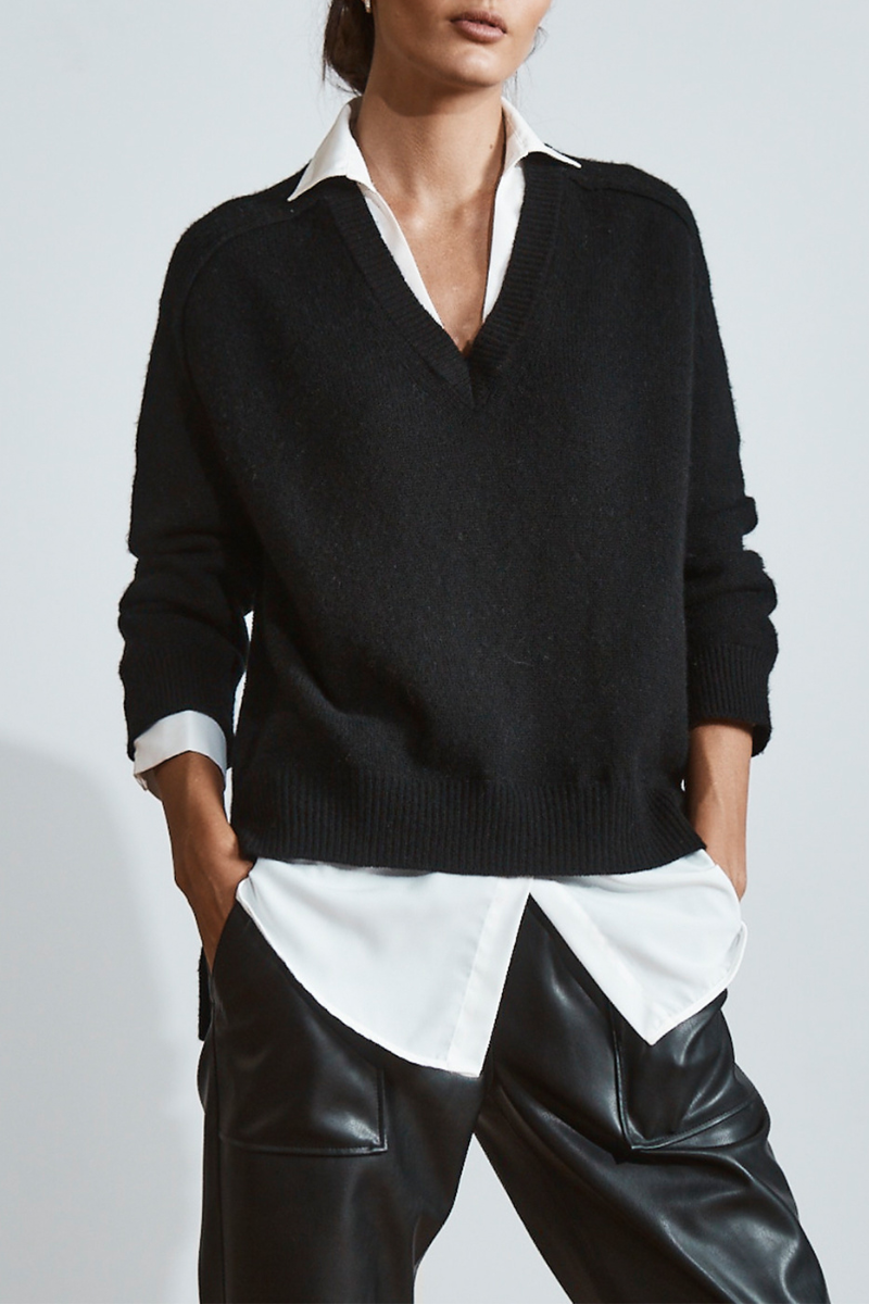 Brochu walker v neck layered sweater outlet