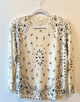 Raw Edge Cashmere Crew - Printed