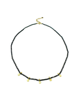 Sparkling Black Spinel Necklace with Five Gold Discs
