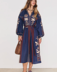 Stella Forest, Anouck Long Dress- Blue