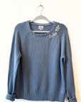 Campus Lake Life Cotton Sweater-Blue