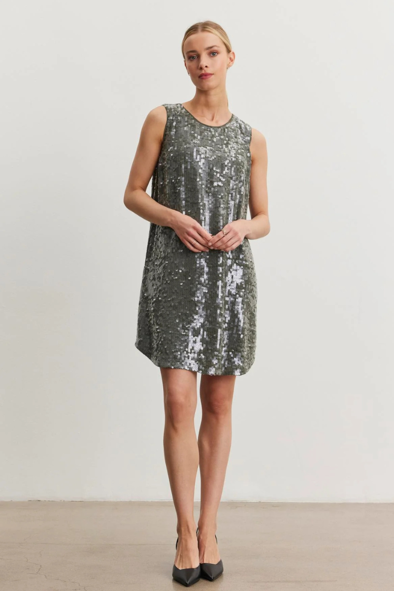 Velvet Katherine, DS Sequin Dress- Gunmetal – Snapdragon Designs