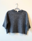 Brushed Cashmere Tee-Feather Grey