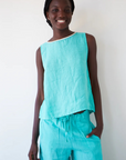 Dr. Bloom, Ana Top -Green Linen
