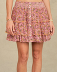 M.A.B.E, Ceci Print Mini Skirt- Pink