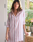 Frank & Eileen, Hunter Step-Hem Dress - Multi Pink and Green Stripe