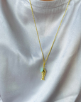 Articulated Fish & Aqua Chal on Gold Sari Cord