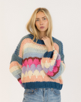 Lyla & Luxe, Hannah Handmade Crewneck Pullover - Multi Stripe