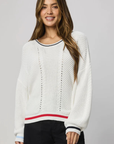 Splendid, Vienna Tipped Sweater - White Multi
