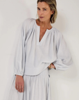 Mondo Corsini, Eliza Cotton Blouse- Cloud