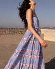 Oliphant, Smocked Back Maxi Dress-Borrego Navy