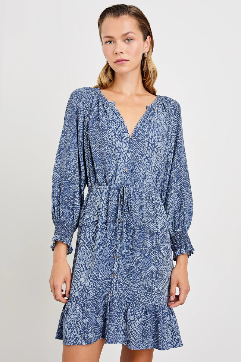 Rails, Eliza Dress-Navy Python  Snapdragon Designs