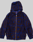 Res Ipsa, Crochet Zip Hoodie- Navy/Brown